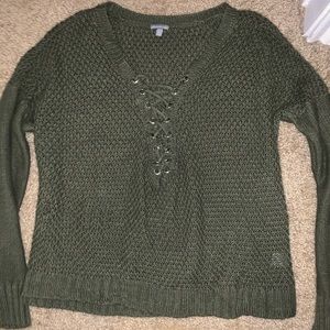 lace up sweater